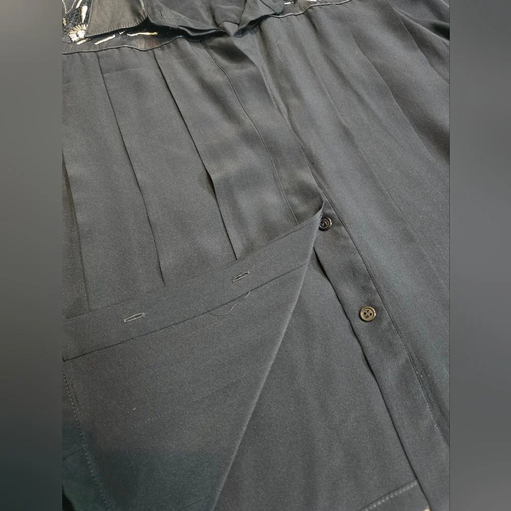 Vintage Western Cowgirl Silk Leather Snakeskin Button Up Blouse Size 8 Rodeo - Picture 10 of 10